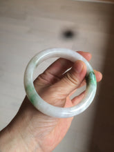 Load image into Gallery viewer, 57mm Certificated Type A 100% Natural white/sunny green/purple jadeite jade bangle C90-9145