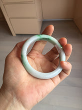 Load image into Gallery viewer, 56.5mm certified Type A 100% Natural sunny green/purple/white(白底青) Jadeite Jade bangle BF141-4072