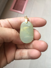 Load image into Gallery viewer, 100% Natural type A icy oily light green gray Jadeite Jade seashell (福贝) pendant F147