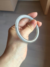 Load image into Gallery viewer, 53.2mm Certified 100% Natural gray black(灰冰) flat round cut nephrite jade bangle HN33-9075