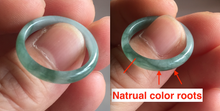 Load image into Gallery viewer, 18.3mm size 8 1/4 100% natural type A icy watery green/blue/gray Guatemala jadeite jade band ring group BP74