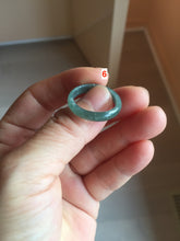 Load image into Gallery viewer, 19.2mm size 9 1/4 100% natural type A icy watery green/blue slim style Guatemala jadeite jade band ring group BP71