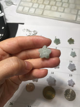 Load image into Gallery viewer, Type A 100% Natural light green/white/purple jadeite Jade flower Pendant group PC223