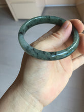 Load image into Gallery viewer, 56.8mm Certified 100% natural Type A oily dark green/gray (老油青) jadeite jade bangle PA78-6284