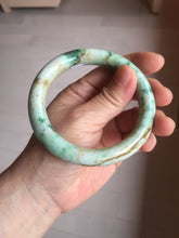 Load image into Gallery viewer, 58mm Certified Type A 100% Natural Sunny Green Brown with Green Floating Flowers Spring on Old Branches (春生旧枝) round cut Jadeite Jade Bangle PC210-6227
