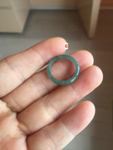 Load image into Gallery viewer, 15.1mm size 4 1/4 100% natural type A icy watery green/blue icy watery Guatemala slim jadeite jade band ring group PB51
