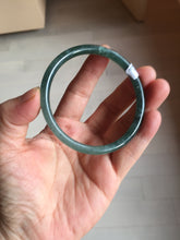 Load image into Gallery viewer, 58.2mm Certified Type A 100% Natural dark green/blue/gray Guatemala slim round cut Jadeite bangle PD181-2479
