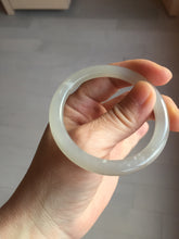 Load image into Gallery viewer, 50.8mm Certified 100% Natural icy white gray with flying snow nephrite jade bangle HN46-9154