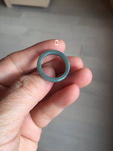 Load image into Gallery viewer, Size 6 1/2 100% natural type A light dark green blue black gray Guatemala jadeite band ring group AA112