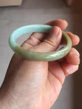 Load image into Gallery viewer, 53mm Certified Type A 100% Natural apple green brown oval Jadeite bangle BH97-2190