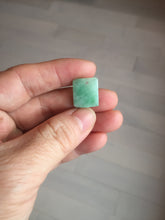 Load image into Gallery viewer, 100% Natural type A sunny green white square or rectangle Jadeite super thin Jade safe and sound pendant group AA45