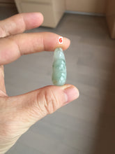 Load image into Gallery viewer, Type A 100% Natural icy watery white/green with green floating flowers Four Seasons Fortune Beans jadeite jade group AU79