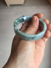 Load image into Gallery viewer, 50.7mm Certified type A 100% Natural green with green floating flowers Jadeite Jade square bangle PC37-0403