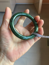 Load image into Gallery viewer, 54.9mm certified 100% Natural dark green/black nephrite (碧玉) bangle HT168-9-3914