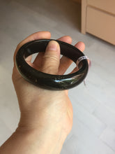 Load image into Gallery viewer, 61.9mm 100% Natural dark green/black meteorite Stellar Night sky nephrite bangle HN29-7604