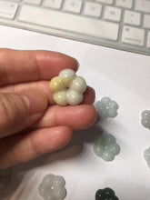 Load image into Gallery viewer, Type A 100% Natural light green/white/purple jadeite Jade Hawaiian flower Pendant AA66