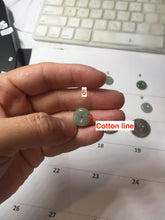 Load image into Gallery viewer, 11.5mm Type A 100% Natural icy watery oily dark green gray black(油青) Jadeite Jade Safety Guardian Button donuts Pendant group PC222 add on item