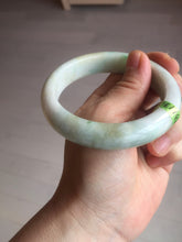 Load image into Gallery viewer, 58mm certificated Type A 100% Natural sunny green/white Jadeite Jade bangle E48-7904