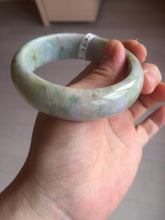 Load image into Gallery viewer, 56.5mm certificated Type A 100% Natural sunny green/purple/yellow Monet’s Water Lilies Jade bangle E62-1029
