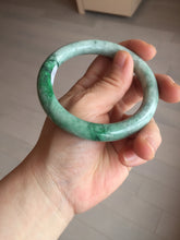 Load image into Gallery viewer, 58.2mm certified Type A 100% Natural sunny green round cut Jadeite Jade bangle BS87-9880