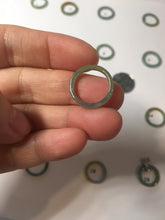 Load image into Gallery viewer, 13.3mm size 2 100% natural type A icy watery green/blue/yellow Guatemala square style jadeite jade pinky finger band ring/pendant group BS118
