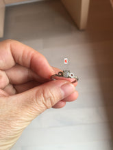 Load image into Gallery viewer, 100% natural type A sunny green white clear four-prong jadeite jade ring group PC7