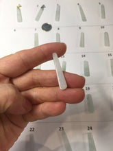 Load image into Gallery viewer, 100% Natural type A icy watery light green white narrow rectangle Jadeite Jade safe and sound pendant group BS139 Add on item