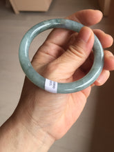 Load image into Gallery viewer, 55.5mm Certified Type A 100% Natural dark green/purple/gray round cut Jadeite bangle AA127-6935