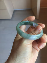 Load image into Gallery viewer, 50.5mm certified 100% natural Type A light oily dark green purple gray watermelon rind (瓜油青) jadeite jade bangle PC247-1382