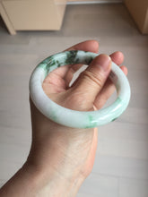 Load image into Gallery viewer, 60.5mm Type A 100% Natural sunny green/light green/white/light purple chubby Jadeite Jade bangle BS129-4035