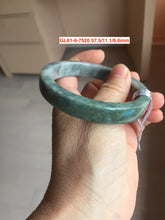 Load image into Gallery viewer, 56-58mm Certified Type A 100% Natural Dark Green Purple Gray Monet's Pond Square Jadeite Jade Bangle group GL61