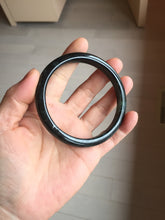 Load image into Gallery viewer, AllaboutjadeCanada.com only 61.8mm type A 100% Natural dark green black MoCui(墨翠) Jadeite bangle PC195