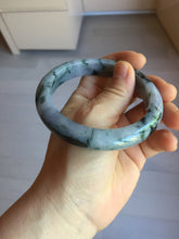 Load image into Gallery viewer, 60.5mm Certified Type A 100% Natural dark green/red/purple/gray Snowy Pine Mountain Jadeite Jade bangle PE116-1215