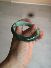 Load image into Gallery viewer, 52.6mm certified 100% natural Type A apple green/dark green jadeite jade bangle H116-2848