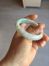 Load image into Gallery viewer, 52mm 100% natural Type A sunny green pink carved and golden-painted jadeite jade bangle PH201