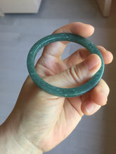 Load image into Gallery viewer, 51.3mm Type A 100% Natural dark green/black/blue/gray with flying snow Guatemala square style Jadeite bangle PJ74-0654