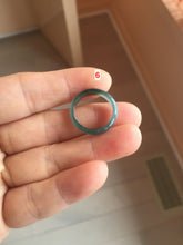 Load image into Gallery viewer, 15.7mm size 5 100% natural type A icy watery green/blue icy watery Guatemala jadeite jade band ring group BP87