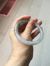 Load image into Gallery viewer, 58.8mm certified Type A 100% Natural light purple white brown with brown floating flowers round cut Jadeite Jade bangle PC161-4081
