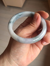 Load image into Gallery viewer, 53.5mm certified 100% natural Type A light green/purple white Snowy Pine Forest jadeite jade bangle J127-3084