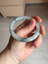 Load image into Gallery viewer, 53.4mm Certified Type A 100% Natural icy watery light green white roung cut jadeite Jade bangle AU51-8147