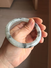 Load image into Gallery viewer, 56mm certificate 100% natural Type A white dark green ink painting (水墨) round cut jadeite jade bangle PC157-3144