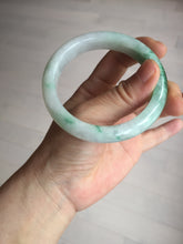 Load image into Gallery viewer, 56.1mm certified 100% natural icy watery light white/sunny green jadeite jade bangle BN71-3879