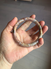 Load image into Gallery viewer, 58.9mm 100% natural pink brown black round cut rose stone (Rhodonite)bangle SY122