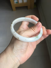 Load image into Gallery viewer, 60mm certified Type A 100% Natural light green white brown Fragrance of Osmanthus in August(八月桂花)Jadeite Jade bangle PA72-6314