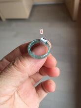 Load image into Gallery viewer, Size 2 1/4 (13.6mm) 100% natural type A icy watery green/blue/gray Guatemala jadeite jade band ring group AA105