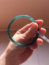 Load image into Gallery viewer, 60.3mm Type A 100% Natural icy black(冰乌鸡) blue gray Guatemala Slim Round Cut Jadeite Bangle PJ154-1358