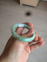 Load image into Gallery viewer, 49mm Certified Type A 100% Natural sunny apple green/red oval Jadeite Jade bangle BG62-0165