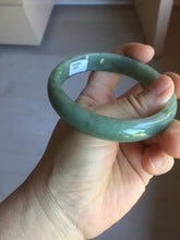 Load image into Gallery viewer, 61mm certified type A 100% Natural oily dark green gray Jadeite jade bangle PJ46-2867
