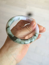 Load image into Gallery viewer, 56.3mm certified 100% natural Type A dark green/purple jungle camouflage color jadeite jade bangle AX77-5285