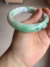 Load image into Gallery viewer, 58mm Certified Type A 100% Natural sunny green/white Jadeite Jade bangle BN16-7069